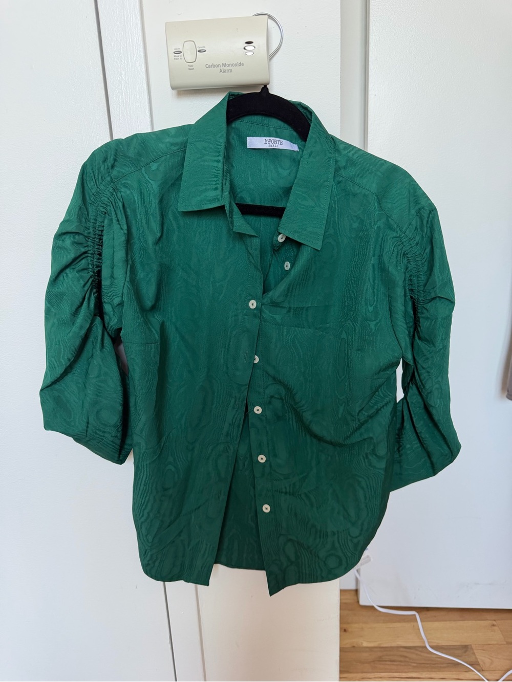 Emerald Green Button-Up Blouse
